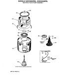 AGITATOR, TUB & PUMP ASSEMBLY Diagram and Parts List for WWC8000PBL  General Electric Washer