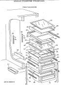 FRESH FOOD SHELVES Diagram and Parts List for TPX24BRYABB  General Electric Refrigerator