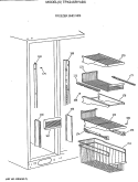 FREEZER SHELVES Diagram and Parts List for TPX24SRYABS  General Electric Refrigerator