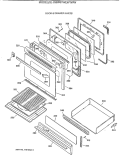 DOOR & DRAWER PARTS Diagram and Parts List for JGBP61WEW1WW  General Electric Range