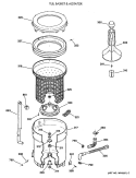 TUB, BASKET & AGITATOR Diagram and Parts List for VVXR1040T2AB  Hotpoint Washer