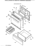 DOOR & DRAWER PARTS Diagram and Parts List for JBS30GV2WH  General Electric Range