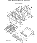DOOR & DRAWER PARTS Diagram and Parts List for JGBP79AEV4AA  General Electric Range