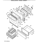 Section Diagram and Parts List for JBP90AV1  General Electric Range