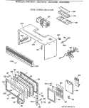 DOOR, CONTROL, GRILL & CASE Diagram and Parts List for JVM140K01  General Electric Microwave