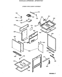 LOWER OVEN CABINET ASSEMBLY Diagram and Parts List for JSP69BVBB  General Electric Range