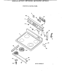 COOKTOP & CONTROL PANEL Diagram and Parts List for JBP75AV3  General Electric Range