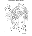 Section Diagram and Parts List for JBP79WS1  General Electric Range