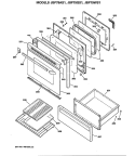 Section Diagram and Parts List for JBP79WS1  General Electric Range