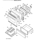 Section Diagram and Parts List for JBP76GV1  General Electric Range