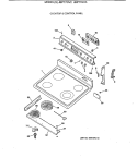 COOKTOP & CONTROL PANEL Diagram and Parts List for JBP77GV2  General Electric Range