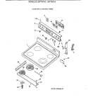 COOKTOP & CONTROL PANEL Diagram and Parts List for JBP78GV3  General Electric Range