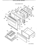 DOOR & DRAWER PARTS Diagram and Parts List for JBP78GV3  General Electric Range