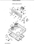 CONTROL PANEL & COOKTOP Diagram and Parts List for JBP23GV2  General Electric Range