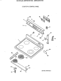 COOKTOP & CONTROL PANEL Diagram and Parts List for JBP63GW1AD  General Electric Range