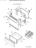 DOOR & DRAWER PARTS Diagram and Parts List for JBP63GW1AD  General Electric Range