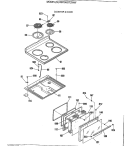 COOKTOP & DOOR Diagram and Parts List for RB756GT2WW  Hotpoint Range