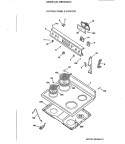 CONTROL PANEL & COOKTOP Diagram and Parts List for RB534GV3  Hotpoint Range