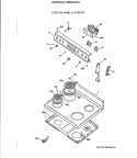 CONTROL PANEL & COOKTOP Diagram and Parts List for RB632GV3  Hotpoint Range
