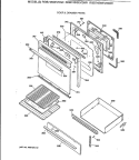 DOOR & DRAWER PARTS Diagram and Parts List for RGB745GEV2AD  Hotpoint Range