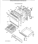 DOOR & DRAWER PARTS Diagram and Parts List for RGB745SEV2WH  Hotpoint Range