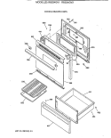 DOOR & DRAWER PARTS Diagram and Parts List for RB534GV1  Hotpoint Range