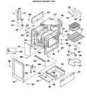 Section Diagram and Parts List for RB756GT1WW  Hotpoint Range