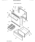 DOOR & DRAWER PARTS Diagram and Parts List for RB533GW1  Hotpoint Range