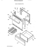 DOOR & DRAWER PARTS Diagram and Parts List for RB632GW1  Hotpoint Range