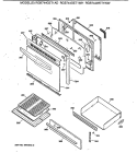 Section Diagram and Parts List for RGB744GET1WH  Hotpoint Range