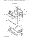 DOOR & DRAWER Diagram and Parts List for LGB146GEV2WH  General Electric Range
