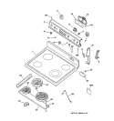 CONTROL PANEL & COOKTOP Diagram and Parts List for JBS30GV4WH  General Electric Range
