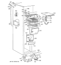 FREEZER SECTION Diagram and Parts List for ZISB36DYA  General Electric Refrigerator