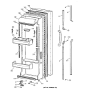 FRESH FOOD DOOR Diagram and Parts List for TFK25PRYEAA  General Electric Refrigerator