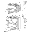 DOORS Diagram and Parts List for TBX16SAYDRWH  General Electric Refrigerator