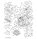 OVEN BODY SECTION Diagram and Parts List for JKP64GV1BB  General Electric Microwave Oven Combo