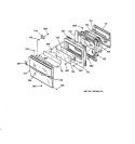 OVEN DOOR Diagram and Parts List for JKP64GV1BB  General Electric Microwave Oven Combo