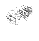 OVEN DOOR Diagram and Parts List for JKP18BW1BB  General Electric Wall Oven