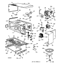 MICROWAVE BODY PARTS Diagram and Parts List for JTP95BW1BB  General Electric Microwave Oven Combo