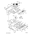 COOKTOP Diagram and Parts List for JSS16PW2WH  General Electric Range