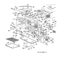 MICROWAVE BODY Diagram and Parts List for JKP69WW1WW  General Electric Microwave Oven Combo