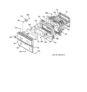 OVEN DOOR Diagram and Parts List for JKP69WW1WW  General Electric Microwave Oven Combo