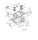 COOKTOP Diagram and Parts List for RF725GT1BG  Hotpoint Range
