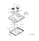 COOKTOP Diagram and Parts List for RB757WT3WW  Hotpoint Range