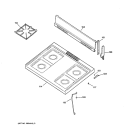 COOKTOP Diagram and Parts List for RGB508ET4WH  Hotpoint Range