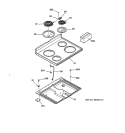 COOKTOP Diagram and Parts List for RB754GY1WH  Hotpoint Range