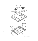 COOKTOP Diagram and Parts List for RB502S3WH  Hotpoint Range