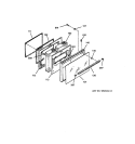 DOOR Diagram and Parts List for RB756GT4WW  Hotpoint Range