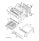 DOOR & DRAWER PARTS Diagram and Parts List for LGB356GEV3AD  General Electric Cooktop