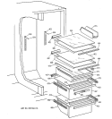 FRESH FOOD SHELVES Diagram and Parts List for MSG27DHXDWW  General Electric Refrigerator
